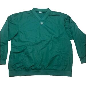 2008 NFL Men's 2XL Solid Green‎ Pullover Jacket, Front Pockets Side Zip